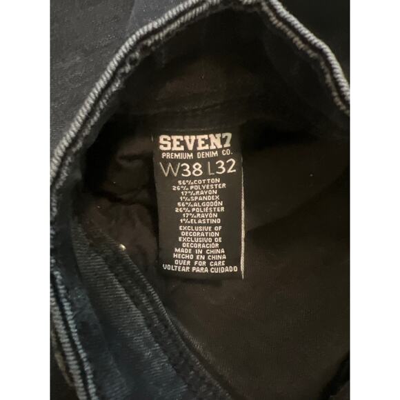 Seven7 Men’s 38 x 30 Jeans Slim Straight Fit Seven Black Stretch Denim - Picture 5 of 8